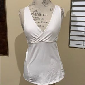 White racer back tank top